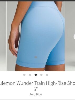 Lululemon Wunder Train High Rise Shorts 6” Aero Blue Sz 6